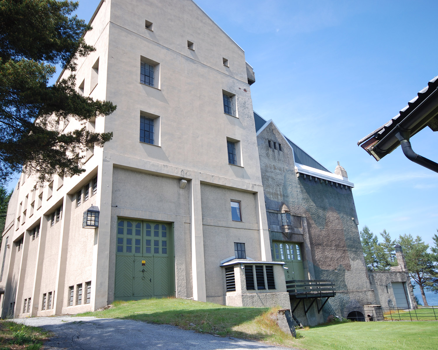 The east wall still shows the camouflage paint the Germans applied during World War II. 